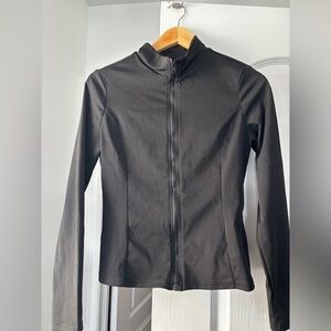 SHEIN Black Fitted Jacket with High Collar and Zipper